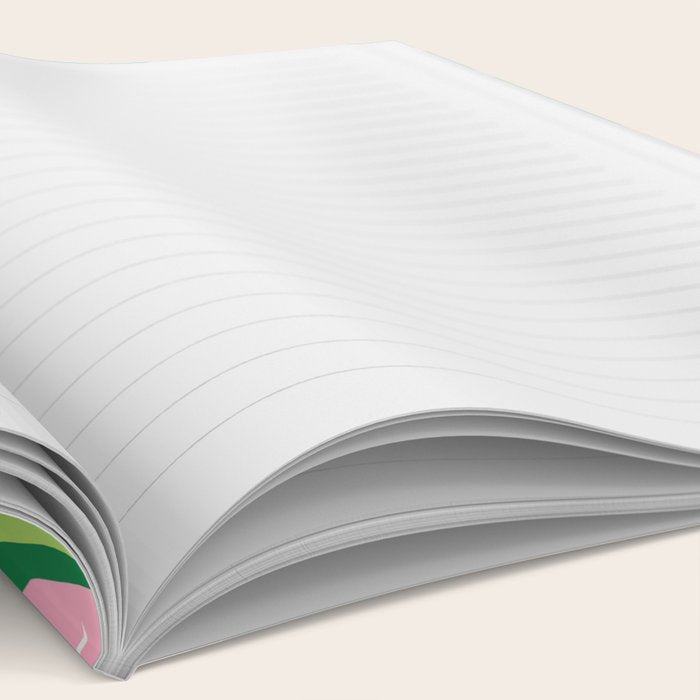 Mid-Century Modern Geometric Christmas Triangles - Green and Pink Notebook Gallery Image 2