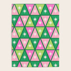 Mid-Century Modern Geometric Christmas Triangles - Green and Pink Poster Gallery Image 4