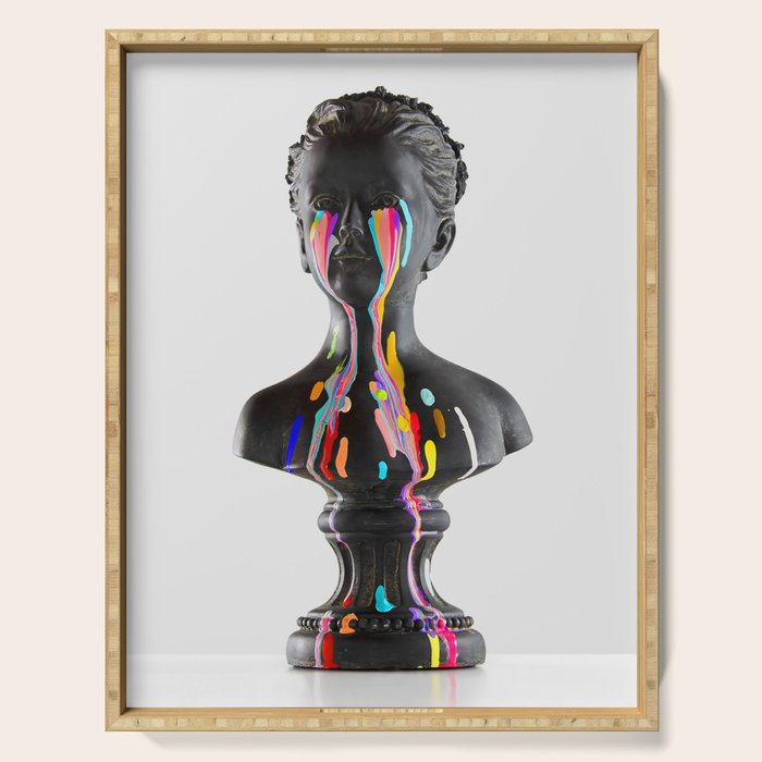 The Girl With Stars In Her Eyes (On White) Serving Tray Gallery Image 1