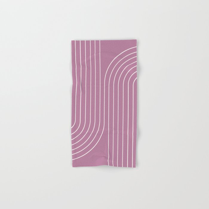 Minimal Line Curvature XXIV Lilac Purple Mid Century Modern Arch Abstract Bath Towel Gallery Image 1