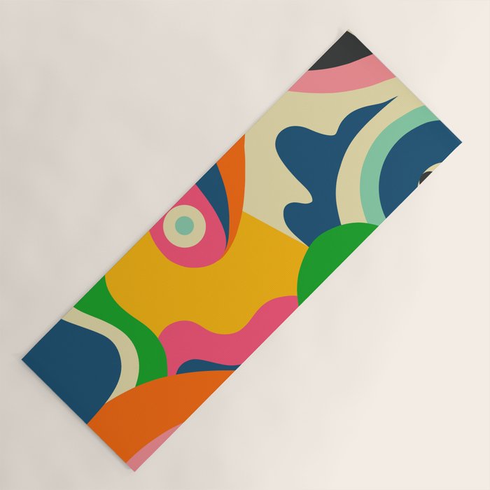 Colorful Mid Century Abstract  Yoga Mat Gallery Image 1