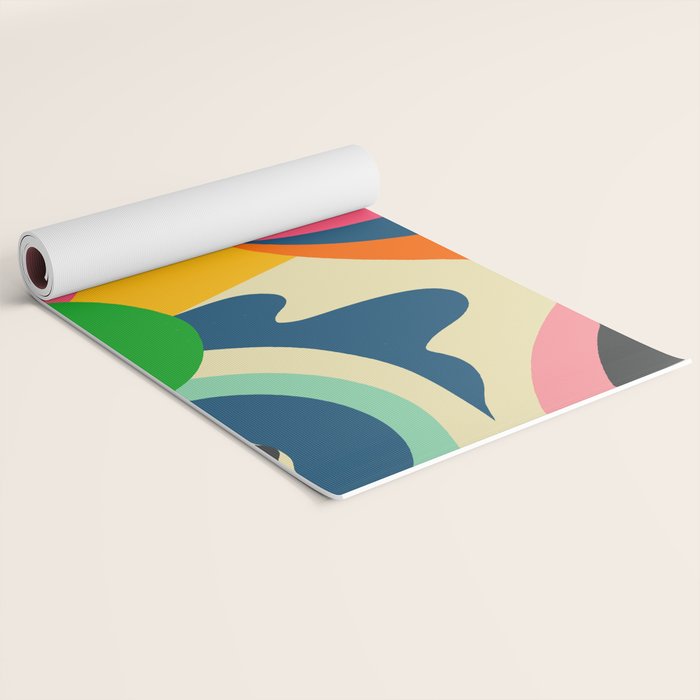 Colorful Mid Century Abstract  Yoga Mat Gallery Image 2