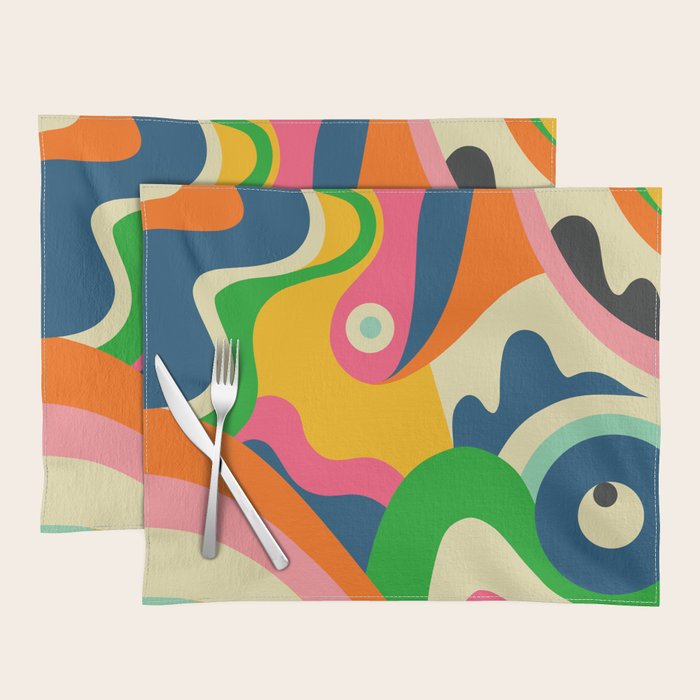 Colorful Mid Century Abstract  Placemat Gallery Image 1