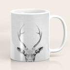 Deer - Black & White Coffee Mug Gallery Image 1