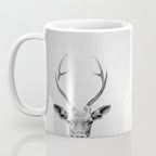Deer - Black & White Coffee Mug Gallery Image 3