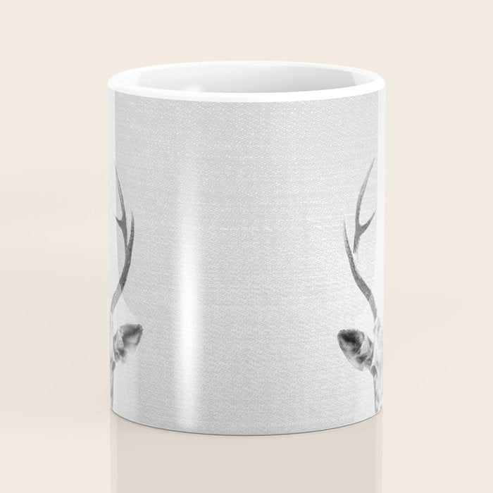 Deer - Black & White Coffee Mug Gallery Image 4