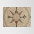 Vintage Compass Rose Diagram (1664) Rug Gallery Image 2