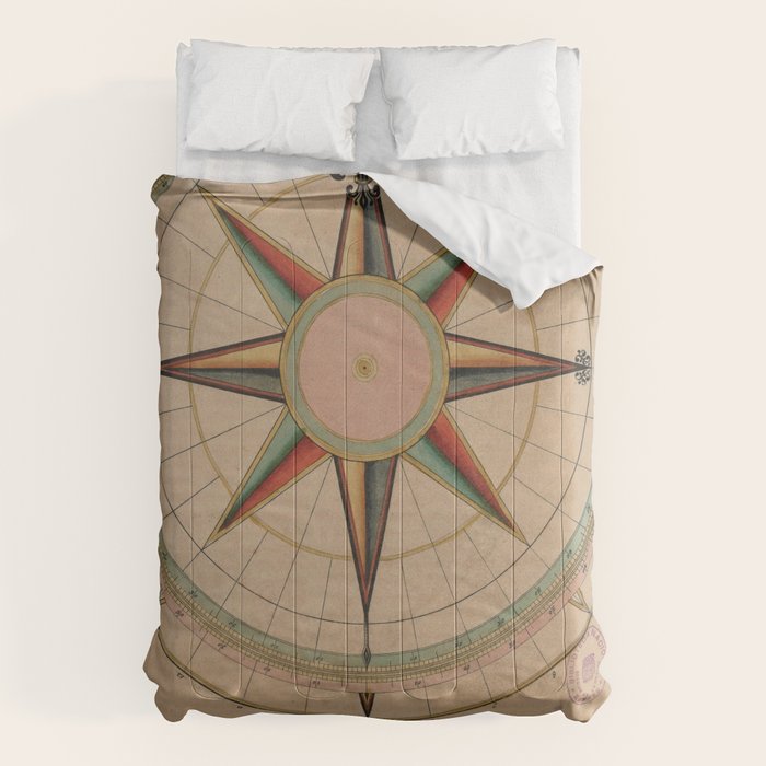 Vintage Compass Rose Diagram (1664) Comforter Gallery Image 6