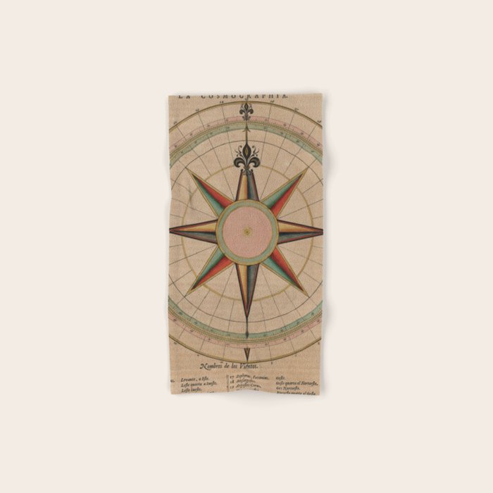 Vintage Compass Rose Diagram (1664) Bath Towel Gallery Image 1
