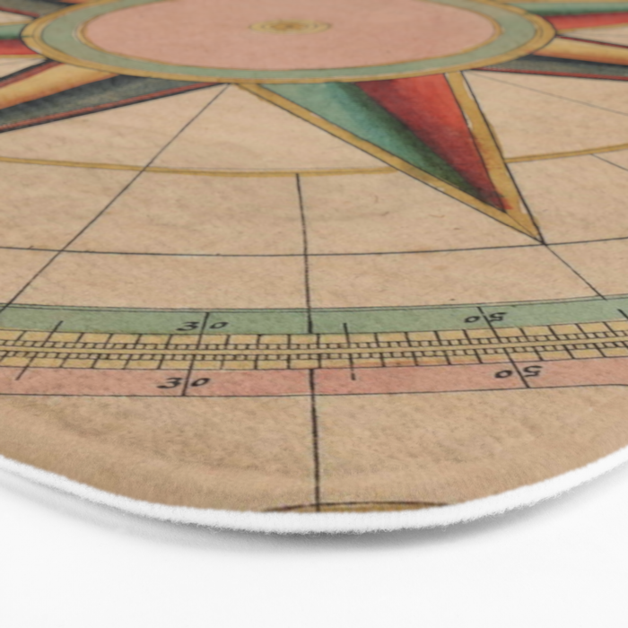 Vintage Compass Rose Diagram (1664) Bath Mat Gallery Image 3