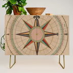 Vintage Compass Rose Diagram (1664) Credenza Gallery Image 1