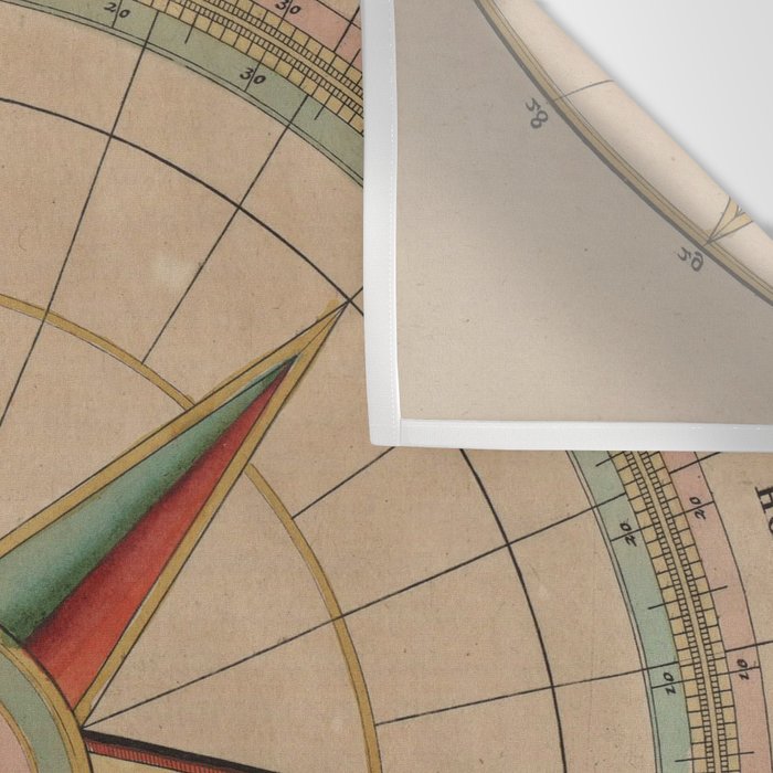 Vintage Compass Rose Diagram (1664) Wall Tapestry Gallery Image 3