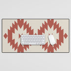 Southwestern Minimalism - Red Neutral Beige Desk Mat Gallery Image 1