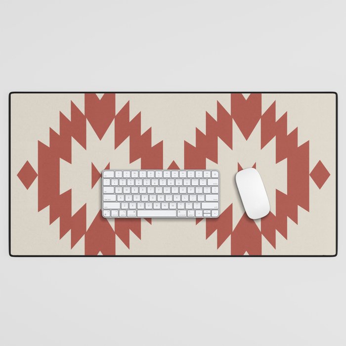 Southwestern Minimalism - Red Neutral Beige Desk Mat Gallery Image 1