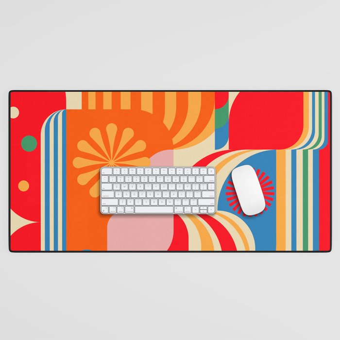 Orange Happy Girl and Cute Duck Desk Mat Gallery Image 1