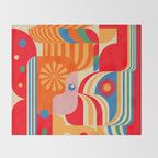 Orange Happy Girl and Cute Duck Throw Blanket Gallery Image 2