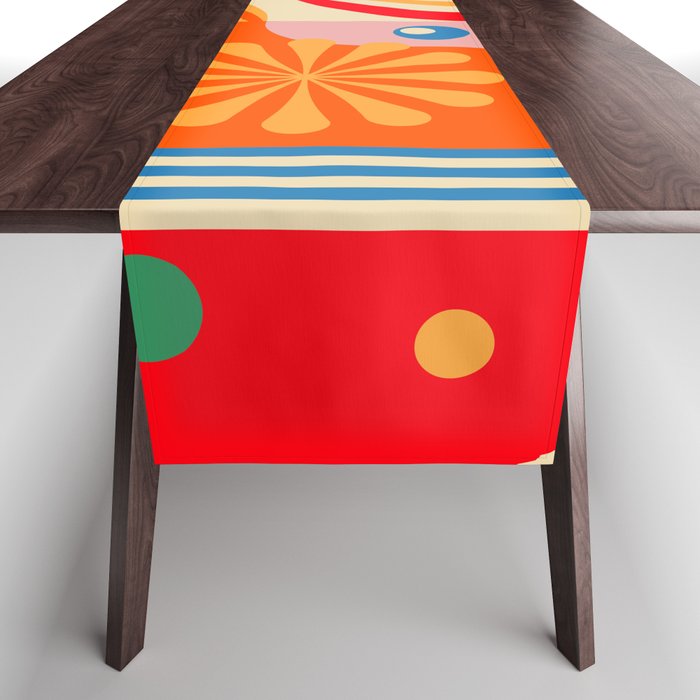 Orange Happy Girl and Cute Duck Table Runner Gallery Image 1