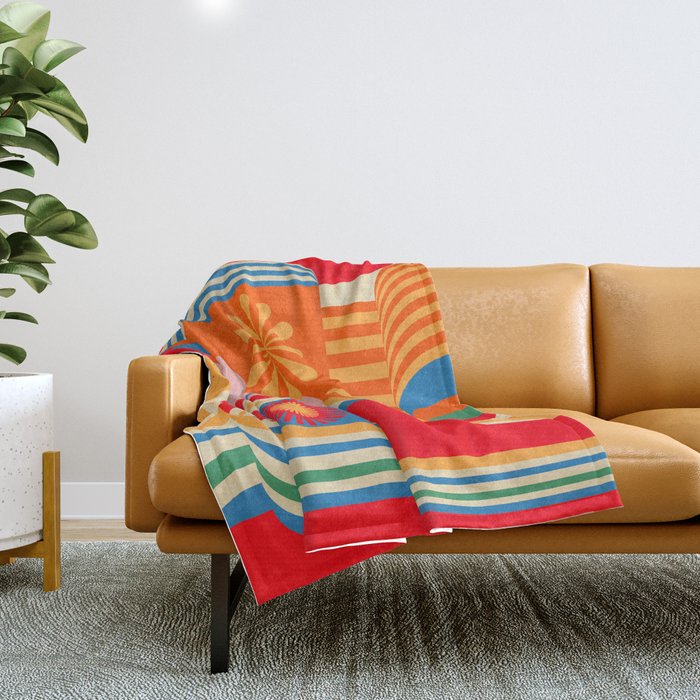 Orange Happy Girl and Cute Duck Throw Blanket Gallery Image 1