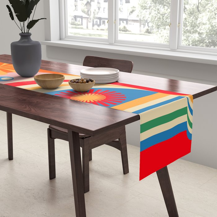 Orange Happy Girl and Cute Duck Table Runner Gallery Image 2