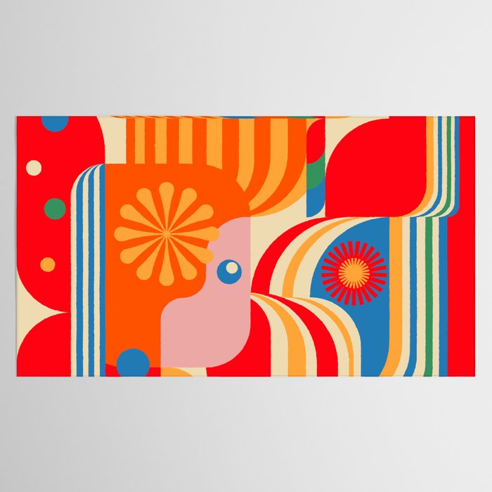Orange Happy Girl and Cute Duck Tablecloth Gallery Image 2