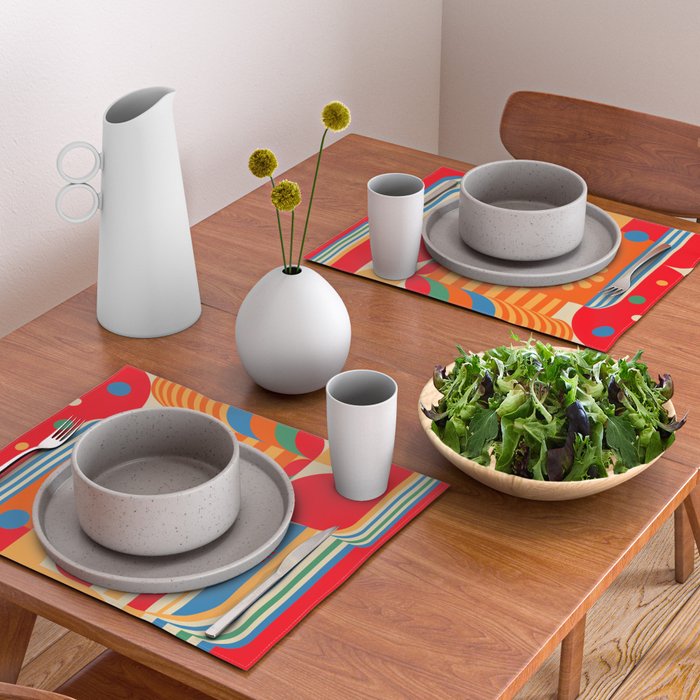 Orange Happy Girl and Cute Duck Placemat Gallery Image 2