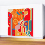 Orange Happy Girl and Cute Duck Wall Mural Gallery Image 2
