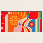 Orange Happy Girl and Cute Duck Desk Mat Gallery Image 3