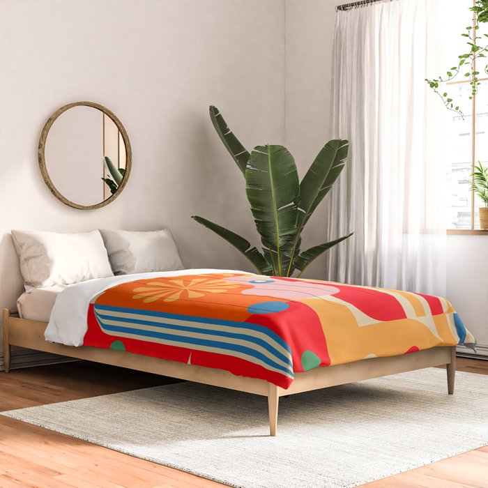 Orange Happy Girl and Cute Duck Comforter Gallery Image 2
