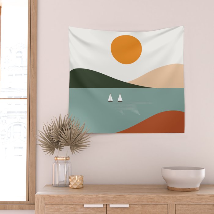 Cat Landscape 81 Wall Tapestry Gallery Image 2