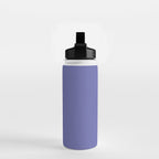 Veri Peri Solid Color Plain Perowinkle Blue Modern Abstract  Water Bottle Gallery Image 2