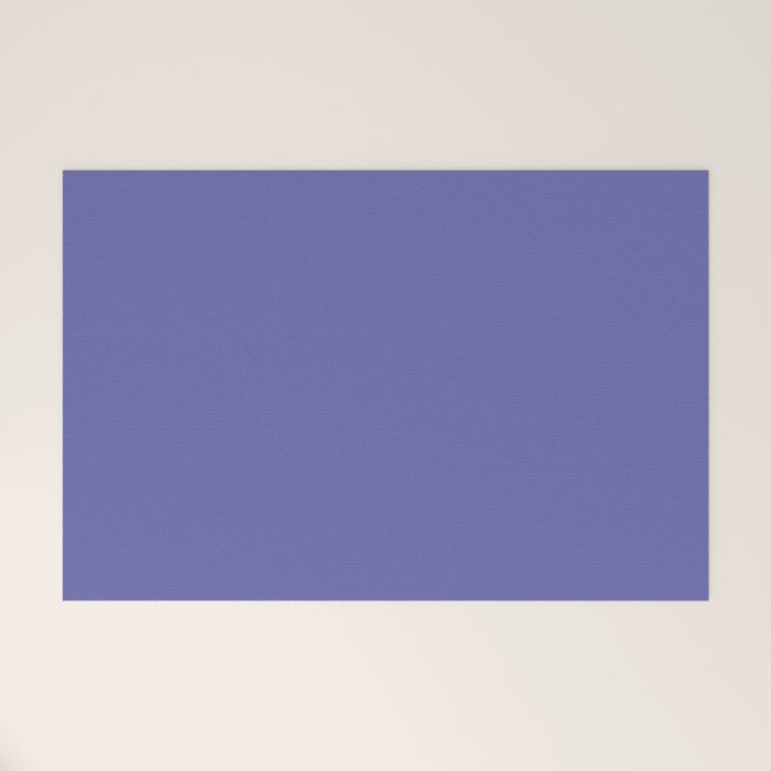 Veri Peri Solid Color Plain Perowinkle Blue Modern Abstract  Welcome Mat Gallery Image 1