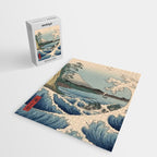 Utagawa Hiroshige - Sea Off Satta, Suruga Province - Vintage Japanese Woodblock Print Art, 1858. Jigsaw Puzzle Gallery Image 2