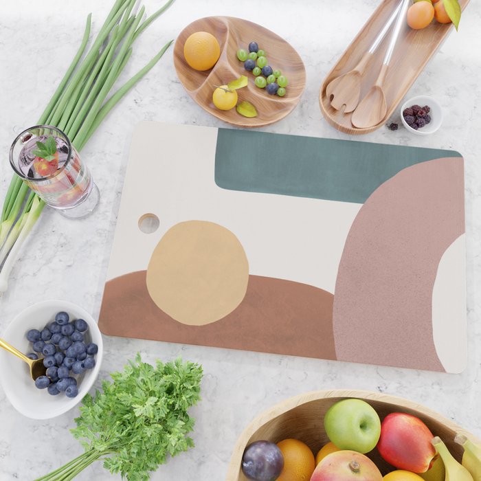 Abstract Earth 1-1 - Painted Shapes Cutting Board Gallery Image 2