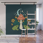 Moonlight Flower Frogs and Mushroom Wall Mural Gallery Image 1