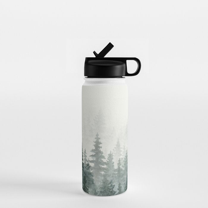 Foggy Pine Trees 3 Water Bottle Gallery Image 1