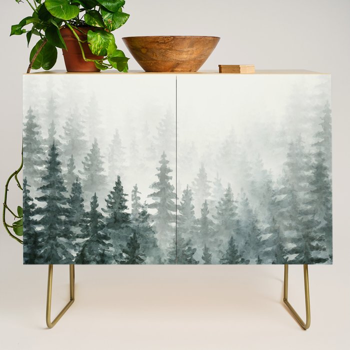 Foggy Pine Trees 3 Credenza Gallery Image 1