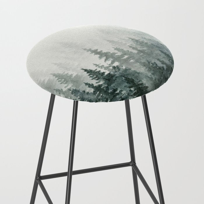 Foggy Pine Trees 3 Stool Gallery Image 2