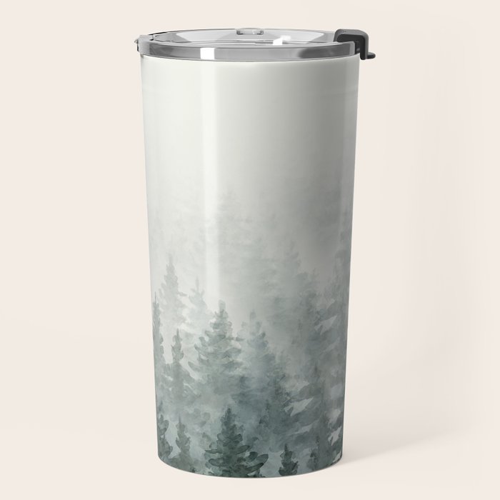Foggy Pine Trees 3 Travel Mug Gallery Image 2