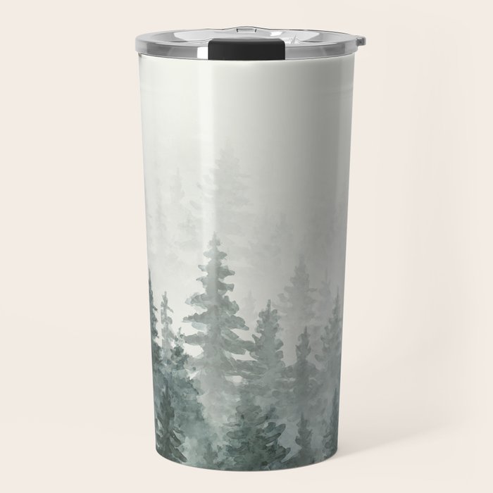 Foggy Pine Trees 3 Travel Mug Gallery Image 1