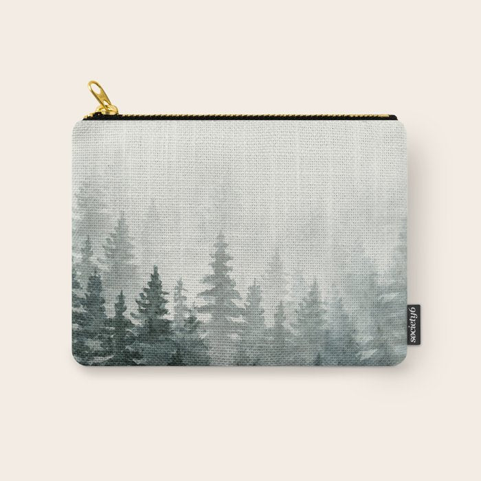 Foggy Pine Trees 3 Carry All Pouch Gallery Image 1