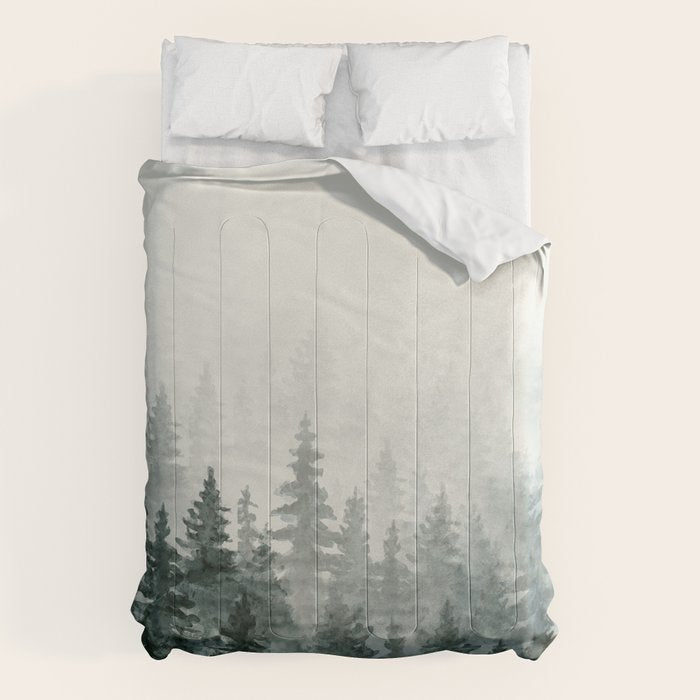 Foggy Pine Trees 3 Comforter Gallery Image 6