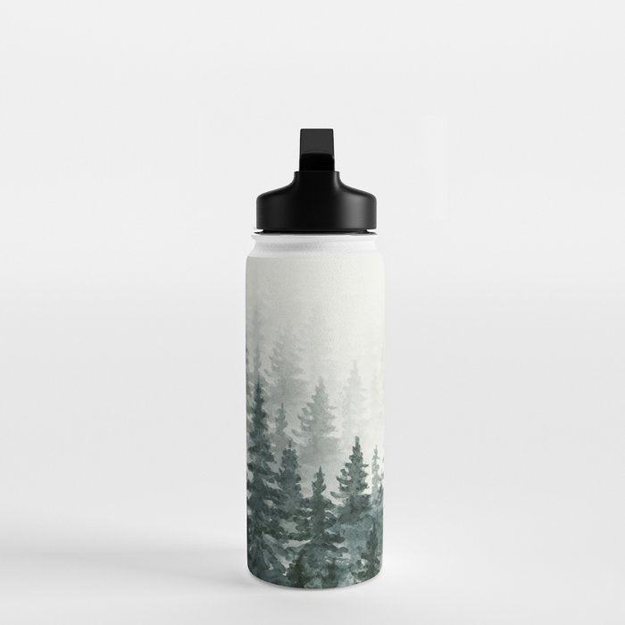 Foggy Pine Trees 3 Water Bottle Gallery Image 3