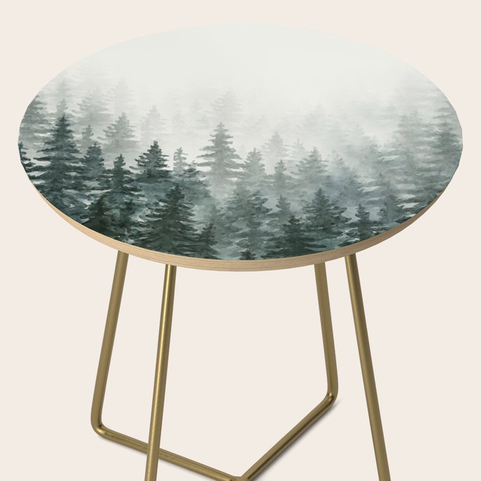 Foggy Pine Trees 3 Side Table Gallery Image 2