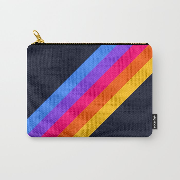Classic Vintage 80s Style Retro Stripes - Olah Carry All Pouch Gallery Image 1