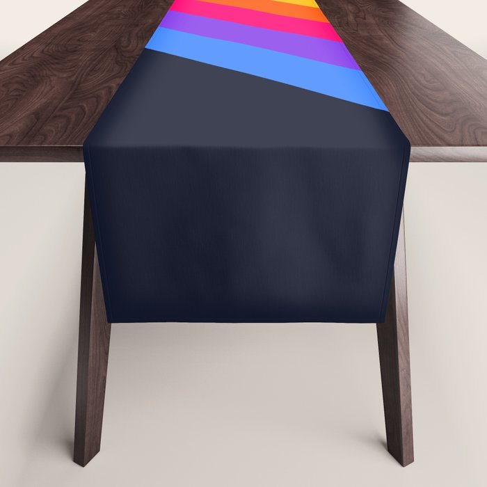 Classic Vintage 80s Style Retro Stripes - Olah Table Runner Gallery Image 1