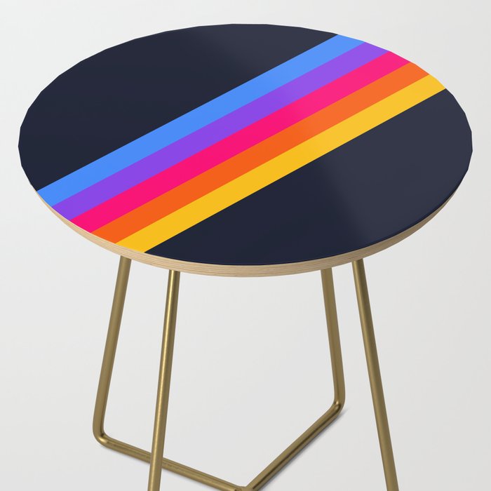 Classic Vintage 80s Style Retro Stripes - Olah Side Table Gallery Image 2