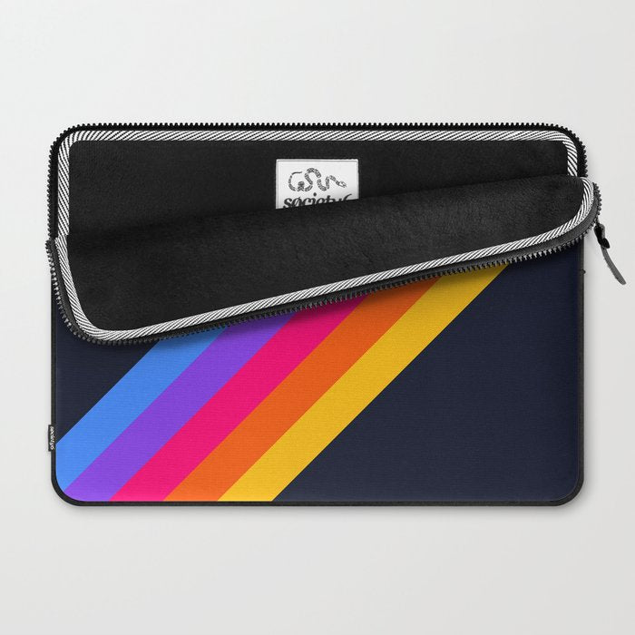 Classic Vintage 80s Style Retro Stripes - Olah Laptop Sleeve Gallery Image 2
