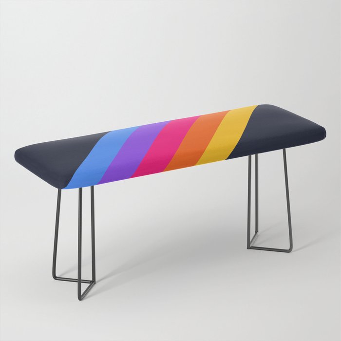 Classic Vintage 80s Style Retro Stripes - Olah Bench Gallery Image 1