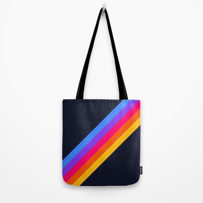 Classic Vintage 80s Style Retro Stripes - Olah Tote Bag Gallery Image 2