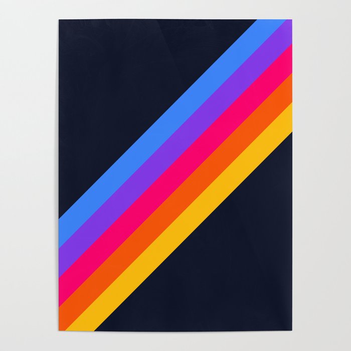 Classic Vintage 80s Style Retro Stripes - Olah Poster Gallery Image 4